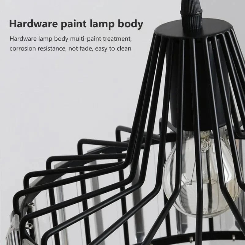 Suspension LED nordique pour cuisine île - Lustre moderne en fer noir et verre  | Marco Lucetti