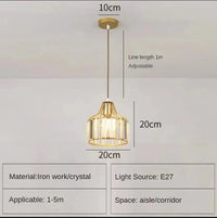 Suspension LED nordique pour cuisine île - Lustre moderne en fer noir et verre  | Marco Lucetti Doré 20CM / Blanc froid