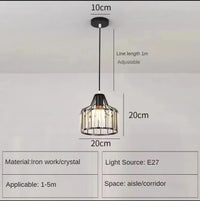 Suspension LED nordique pour cuisine île - Lustre moderne en fer noir et verre  | Marco Lucetti Noir 20CM / Blanc froid