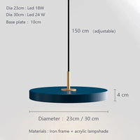 Suspension Led Nordique pour Îlot de Cuisine en Métal - Modèle Moderne Noir, Blanc et Bleu | Marco Lucetti