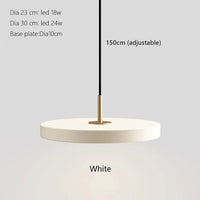 Suspension Led Nordique pour Îlot de Cuisine en Métal - Modèle Moderne Noir, Blanc et Bleu | Marco Lucetti Blanc / Diamètre 23 cm / Blanc froid