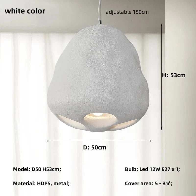 Suspension LED Nordique pour Salle à Manger Wabi Sabi | Marco Lucetti Blanc pur D50cm / Lumière blanche 6500K
