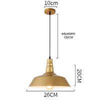 Suspension LED nordique rétro E27 - Lustre en fer forgé couleur or - Intérieur maison, salon, cuisine | Marco Lucetti E or / Blanc froid