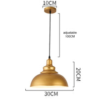 Suspension LED nordique rétro E27 - Lustre en fer forgé couleur or - Intérieur maison, salon, cuisine | Marco Lucetti F or / Blanc froid
