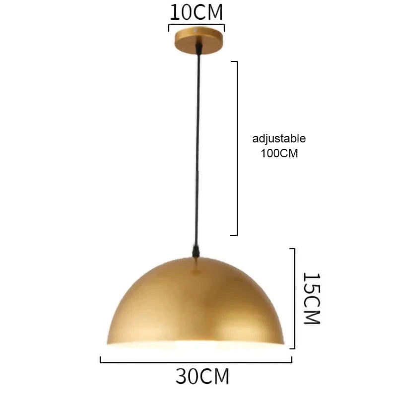 Suspension LED nordique rétro E27 - Lustre en fer forgé couleur or - Intérieur maison, salon, cuisine | Marco Lucetti G or / Blanc froid