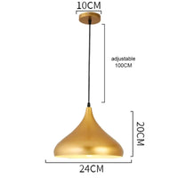 Suspension LED nordique rétro E27 - Lustre en fer forgé couleur or - Intérieur maison, salon, cuisine | Marco Lucetti H or / Blanc froid