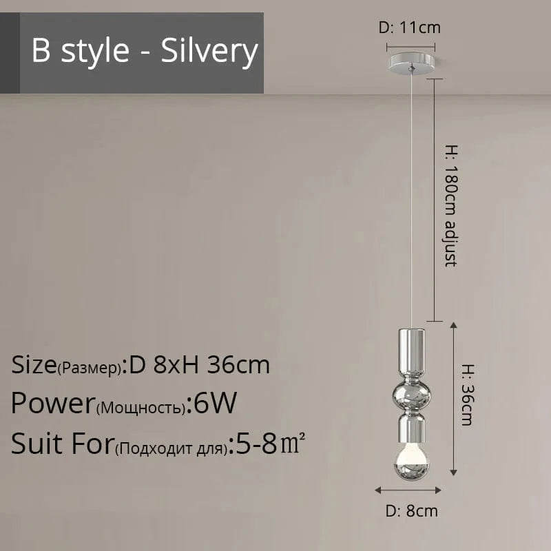 Suspension LED nordique simple et créative | Marco Lucetti DG5107 Argent D8x36