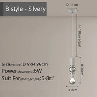 Suspension LED nordique simple et créative | Marco Lucetti DG5107 Argent D8x36