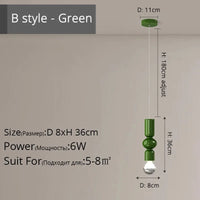 Suspension LED nordique simple et créative | Marco Lucetti DG5107 Vert D8x36cm