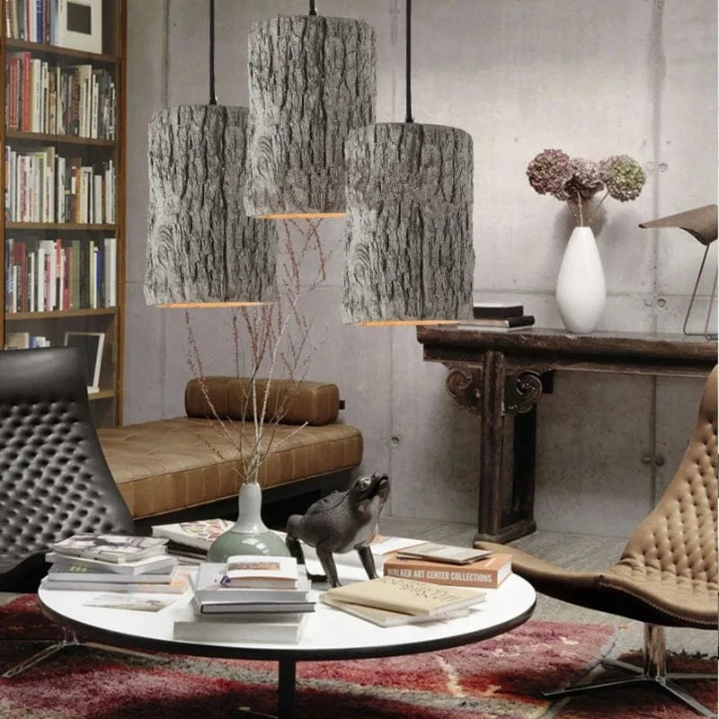 Suspension LED nordique Style industriel LOFT - Lustre Rétro - Bois ciment - Barre Spot - Long fil - 110V 220V | Marco Lucetti