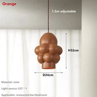 Suspension LED Nordique Wabi Sabi Chic | Marco Lucetti Orange / Lumière froide 6000K