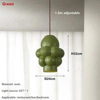 Suspension LED Nordique Wabi Sabi Chic | Marco Lucetti Vert / Lumière froide 6000K