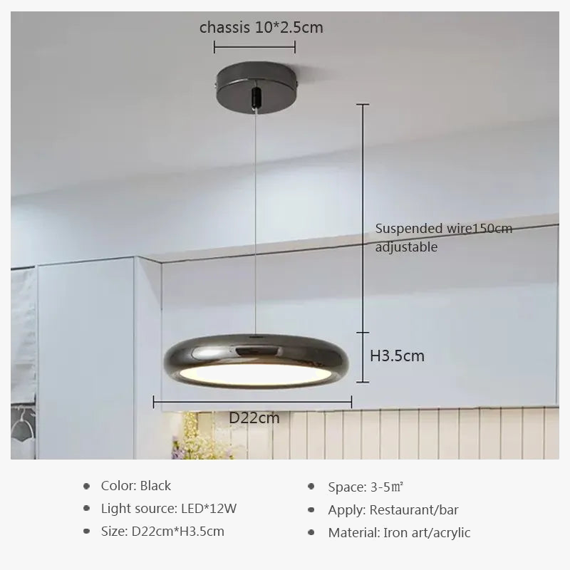 Suspension LED nordiques en fer avec 3 têtes chromées