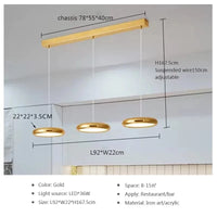 Suspension LED nordiques en fer avec 3 têtes chromées | Marco Lucetti LPL117 Or 3H / Blanc froid - Pas de RC