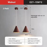 Suspension LED Noyer Massif | Marco Lucetti PL750 avec 2PC / Blanc froid
