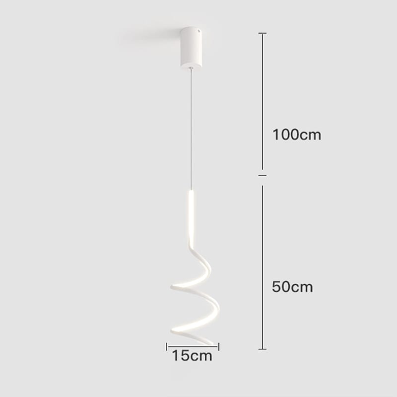 Suspension LED Ondulée Polino | Marco Lucetti Blanc / Chaude