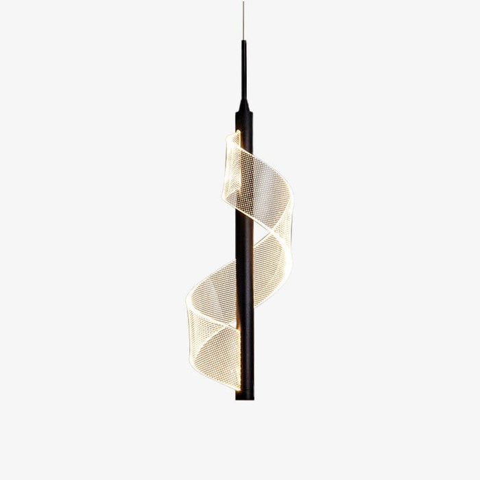 Suspension LED Ondulée Steal | Marco Lucetti Noir / Chaude