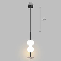 Suspension LED Or et Globe | Marco Lucetti Noir deux boules / Blanc froid