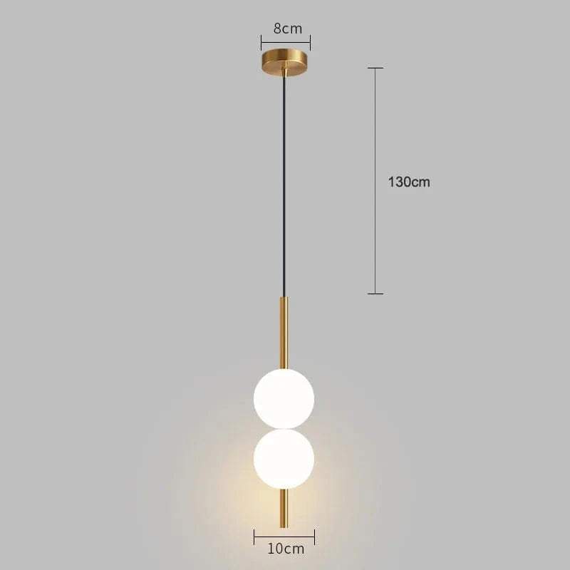 Suspension LED Or et Globe | Marco Lucetti Or deux boules / Blanc froid