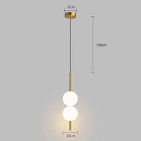 Suspension LED Or et Globe | Marco Lucetti Or deux boules / Blanc froid