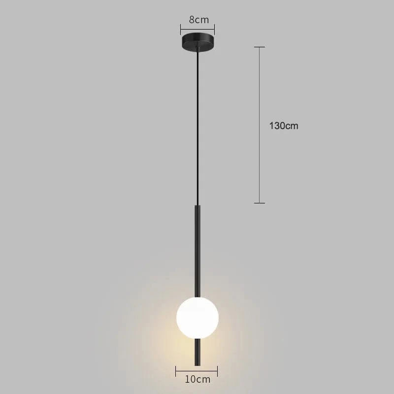 Suspension LED Or et Globe | Marco Lucetti Une boule noire / Blanc froid