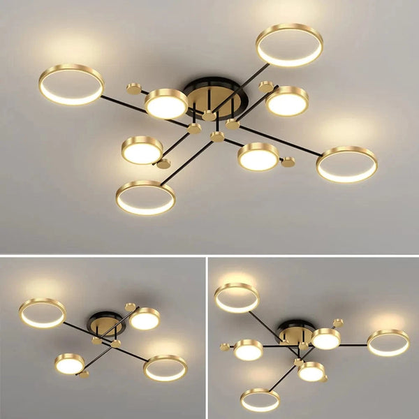 Suspension LED Or Noir avec Gradation Télécommandée | Marco Lucetti