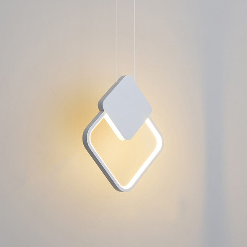 Suspension LED Oryna Geo | Marco Lucetti Blanc - carré / Chaude