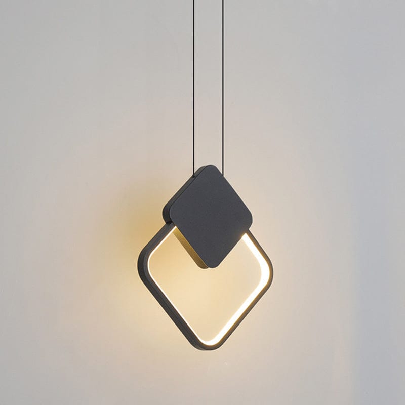 Suspension LED Oryna Geo | Marco Lucetti Noir - carré / Chaude