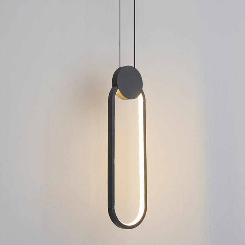 Suspension LED Oryna Geo | Marco Lucetti Noir - ovale / Chaude
