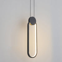 Suspension LED Oryna Geo | Marco Lucetti Noir - ovale / Chaude