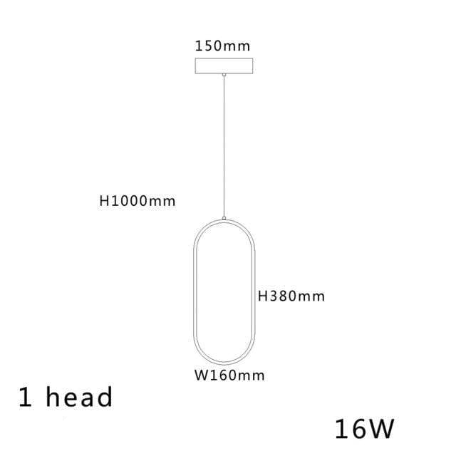 Suspension LED ovale design | Marco Lucetti 1 lampe - 16cm / Noir / Froide