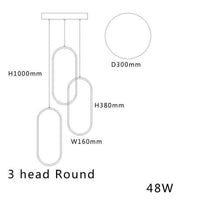 Suspension LED ovale design | Marco Lucetti 3 lampes - 30cm / Noir / Froide