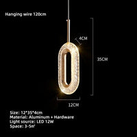 Suspension LED ovale dorée Elaia | Marco Lucetti