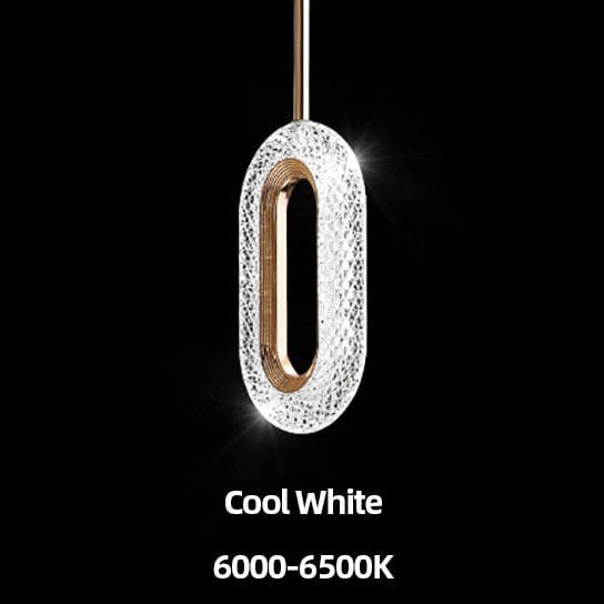 Suspension LED ovale dorée Elaia | Marco Lucetti