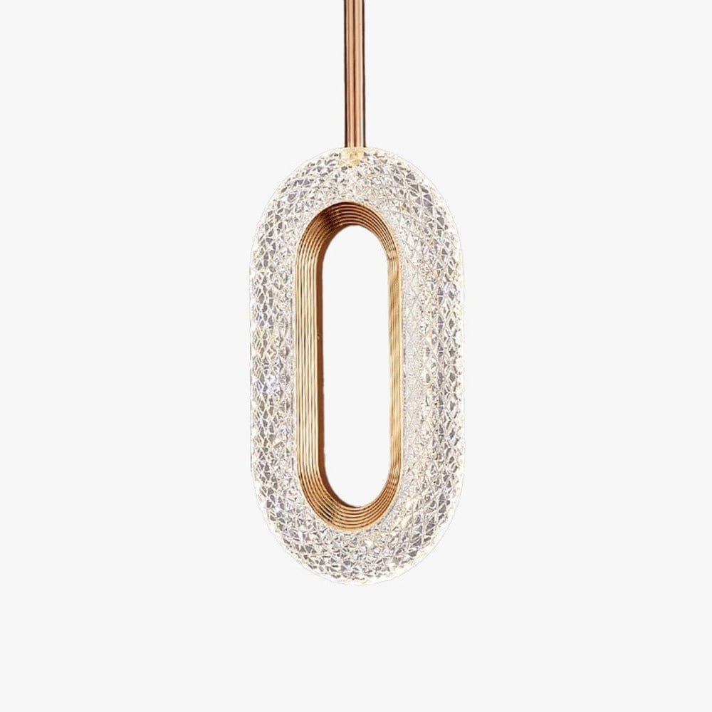 Suspension LED ovale dorée Elaia | Marco Lucetti