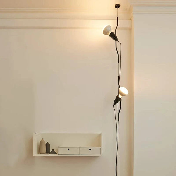 Suspension LED Parentesi: Design Italien Moderne | Marco Lucetti Blanc 2 têtes