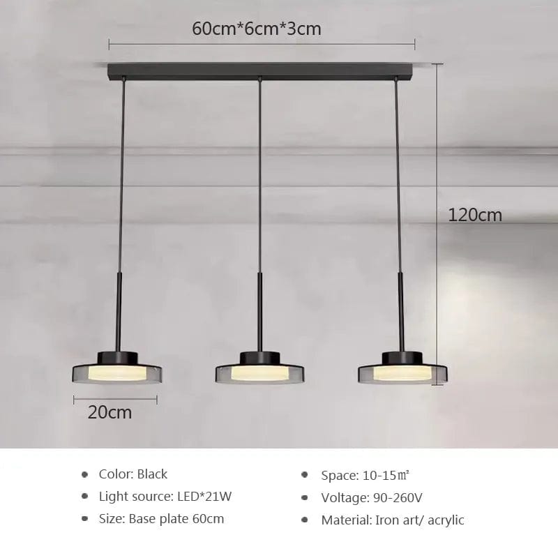 Suspension LED Post-Moderne en Fer Acrylique Style Français "Lumière Française Moderne" | Marco Lucetti