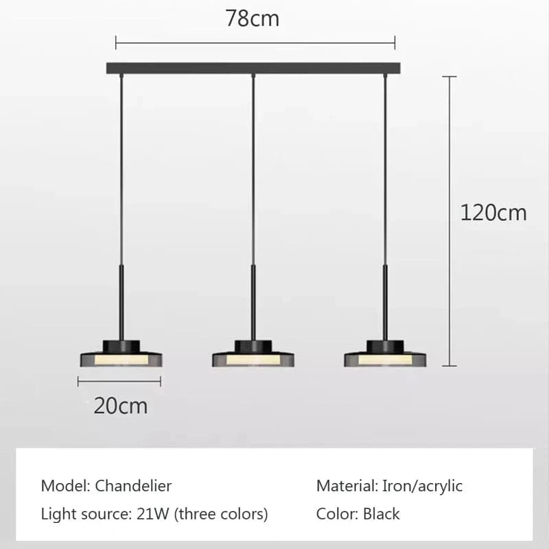 Suspension LED Post-Moderne en Fer Acrylique Style Français "Lumière Française Moderne" | Marco Lucetti
