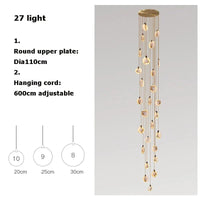 Suspension LED Postmoderne en Acier Inoxydable et Marbre AURA | Marco Lucetti 27 lumière / Lumière chaude