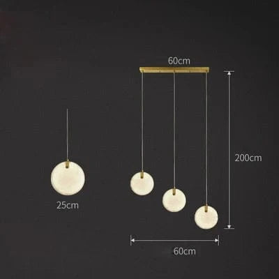 Suspension LED Postmoderne en Acier Inoxydable et Marbre AURA | Marco Lucetti 3 lumières B / Lumière chaude