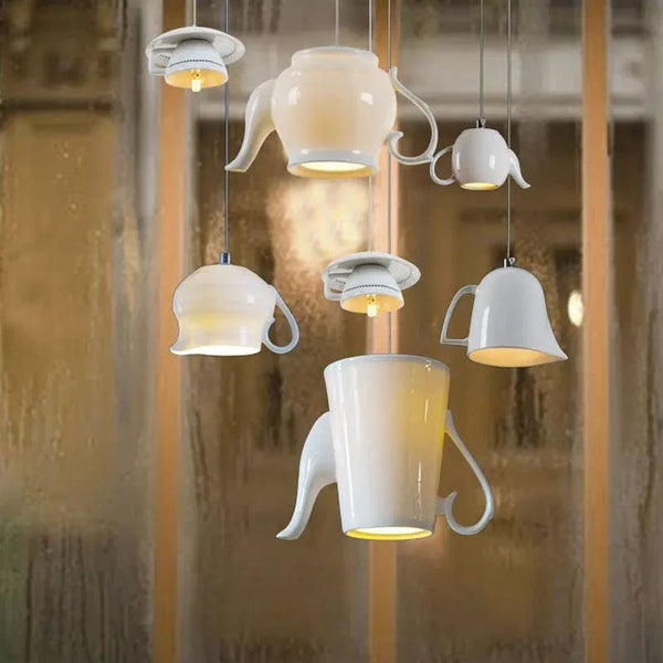 Suspension LED pour service de thé en céramique innovant | Marco Lucetti