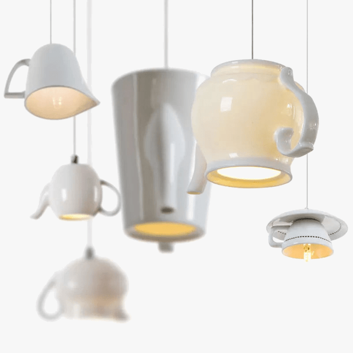 Suspension LED pour service de thé en céramique innovant | Marco Lucetti