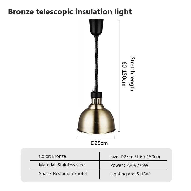 Suspension LED rétractable pour chauffage alimentaire industrialisé | Marco Lucetti Bronze