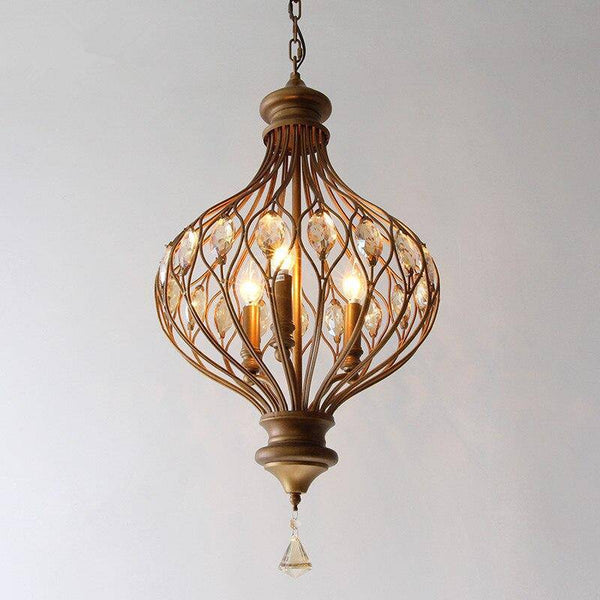 Suspension LED rétro en cristal et cuivre vintage | Marco Lucetti