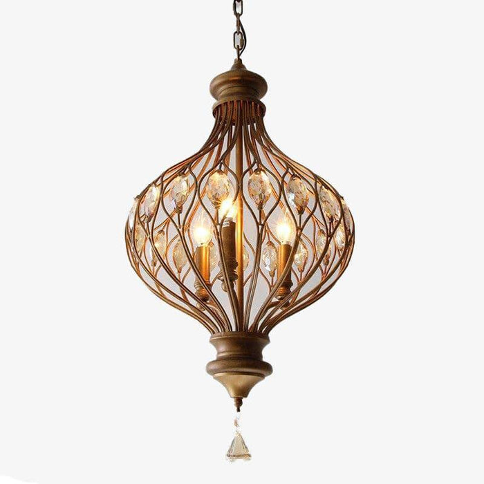 Suspension LED rétro en cristal et cuivre vintage | Marco Lucetti