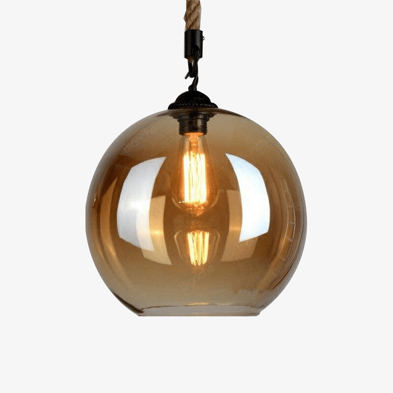 Suspension LED Rétro en Verre Fumé - Collection Rope | Marco Lucetti