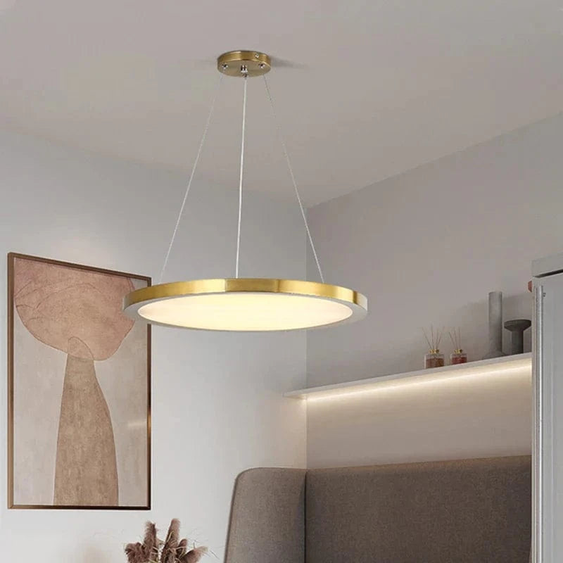 Suspension LED Ronde Dorée Moderne - Tendance Lumière | Marco Lucetti