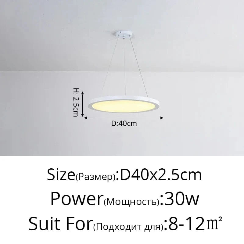 Suspension LED Ronde Dorée Moderne - Tendance Lumière | Marco Lucetti Blanc D40x2,5cm 30W / Blanc froid, pas de télécommande