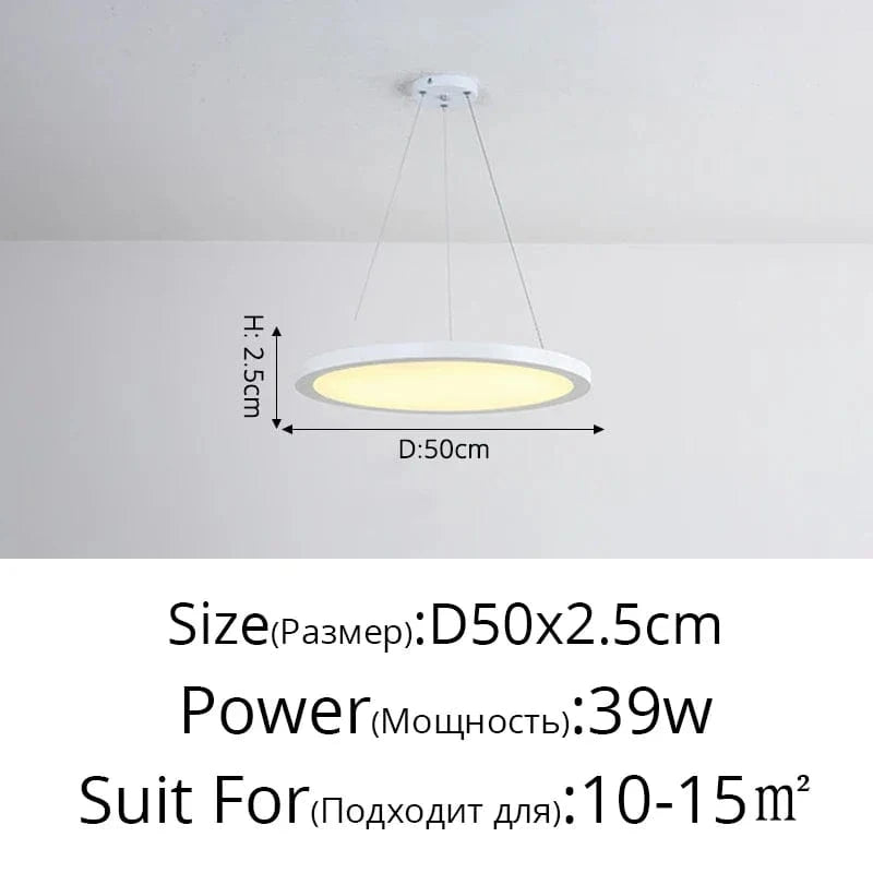 Suspension LED Ronde Dorée Moderne - Tendance Lumière | Marco Lucetti Blanc D50x2,5cm 39W / Blanc froid, pas de télécommande