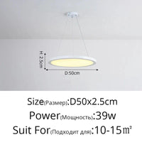 Suspension LED Ronde Dorée Moderne - Tendance Lumière | Marco Lucetti Blanc D50x2,5cm 39W / Blanc froid, pas de télécommande